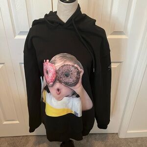 Acme DeLa Vie size 2X Black Graphic Hoodie with Donut Print